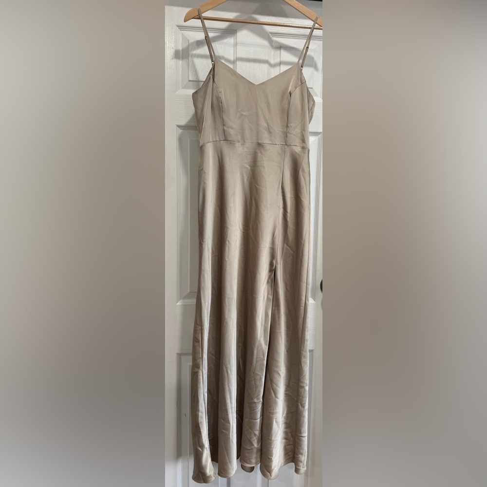 Birdy Grey Satin Maxi Skirt in Cream - Picture 4 of 7
